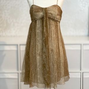 Express gold and tan removable straps dress 0
